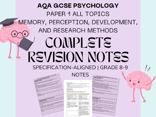 AQA GCSE Psychology – Paper 1 Complete Revision Notes | All Topics