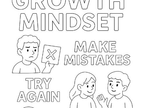 Growth mindset colouring page