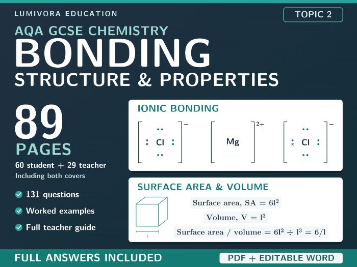 AQA GCSE Chemistry Bonding, Structure & Properties Workbook + Answers - Topic 2