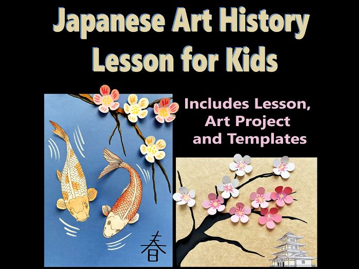 Japanese Art History Lesson for Kids, Koi Fish Art Project, Art & Design Unit