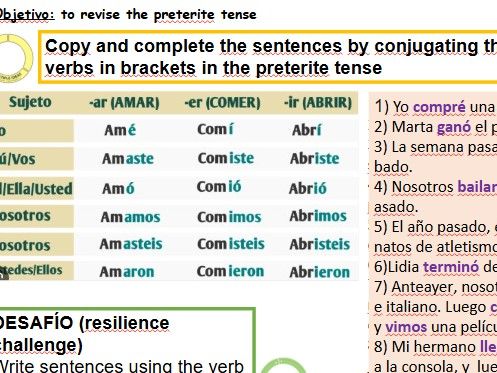 Recap preterite - Spanish