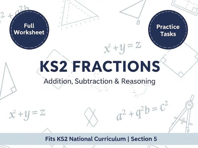 KS2 Fractions Addition & Subtraction Worksheet | Mastery Reasoning Assessment Tasks