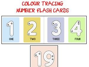 COLOR NUMBER TRACING FLASH CARD