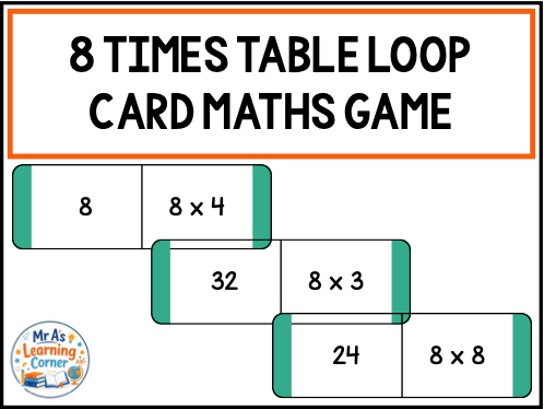 8 Times Tables Loop Cards Maths Game