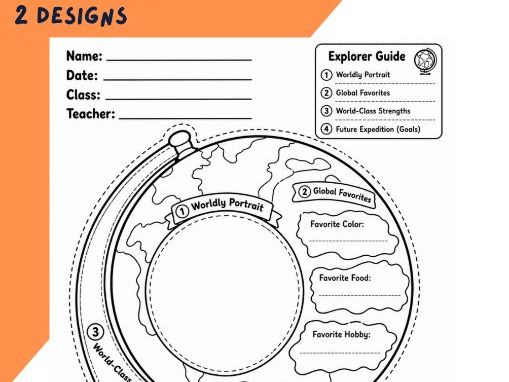 All about me - Geography bulletin board design and worksheets