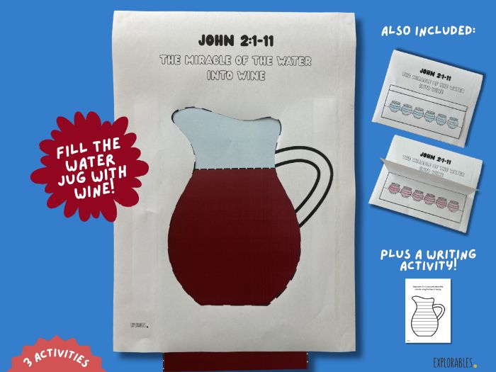 Water Into Wine Craft Activity Bible Lesson When Yeshua Turned Water Into Wine First Miracle Paper