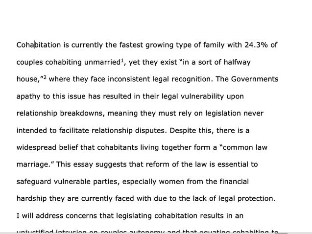 Cohabitation Essay