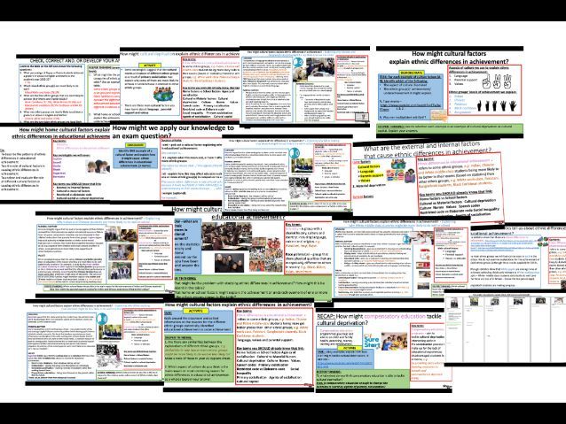 AQA GCSE Sociology: Education - Ethnic differences in achievement (cultural factors)