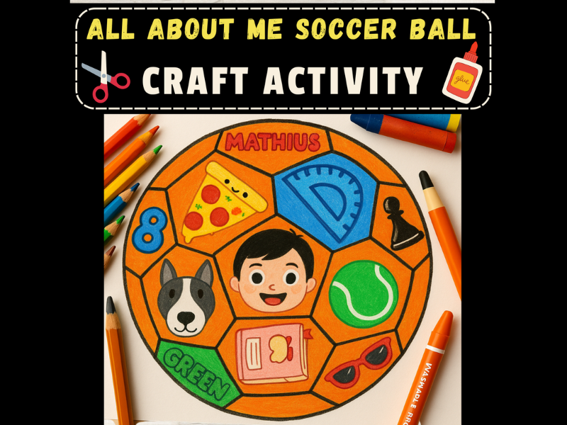 All About Me Soccer Ball Craft: Back to School Getting To Know You Activities & Bulletin Board