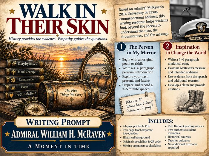 Admiral McRaven: 2 Historical Writing Prompts