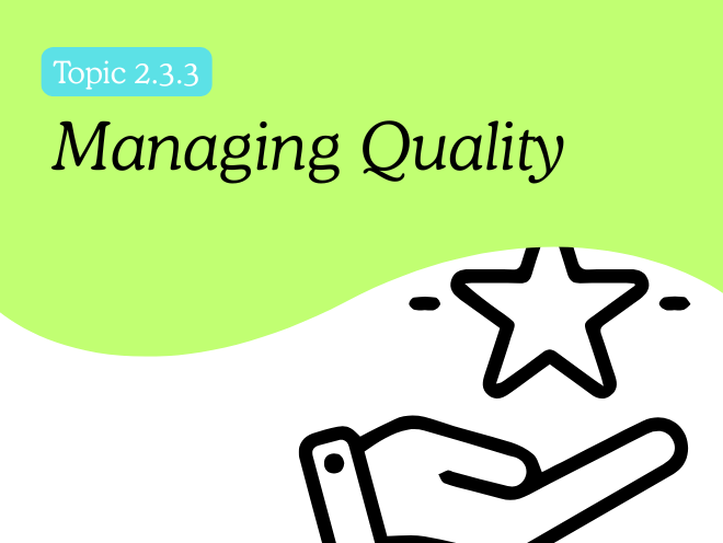 2.3.3 - Managing Quality (Revision Sheet)