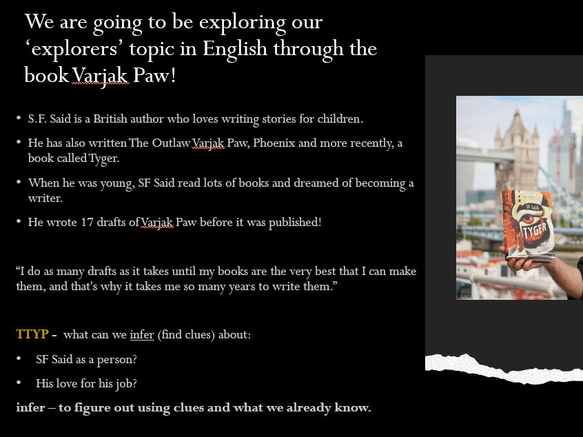 Year 3/4 diary entry cycle based on Varjak Paw by SF Said