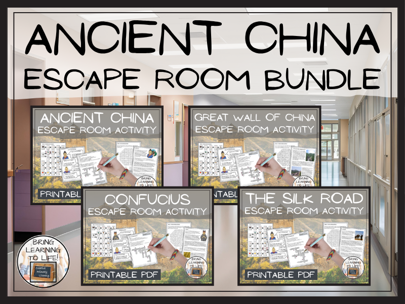 Ancient China Escape Room Activity Bundle | Year 5 or Year 6