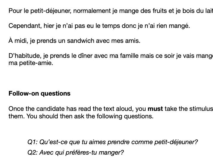 Speaking pack for GCSE French Edexcel - Lifestyle & Well-being