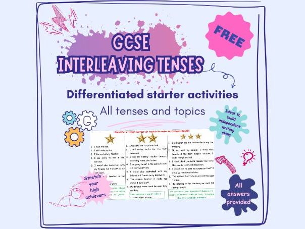 Differentiated starters with all tenses - French GCSE | Teaching Resources