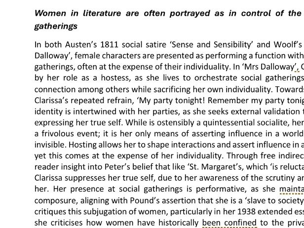 A LEVEL ENGLISH LIT OCR EXEMPLAR