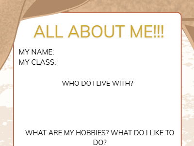 EYFS All About Me Booklet - School Transition Activity