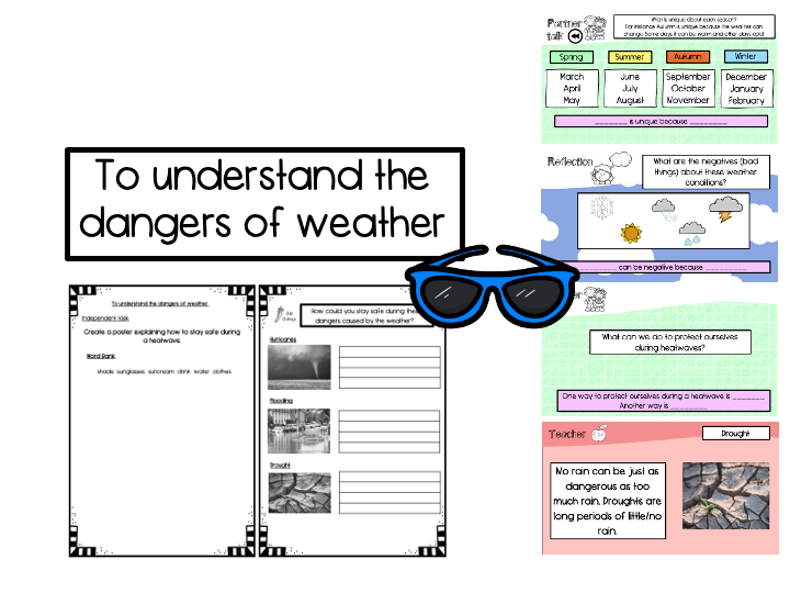 Year 1 To understand the dangers of weather