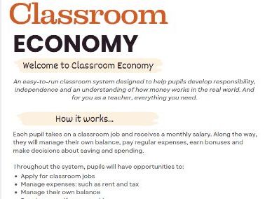 Classroom Economy – Jobs, Money & Rewards