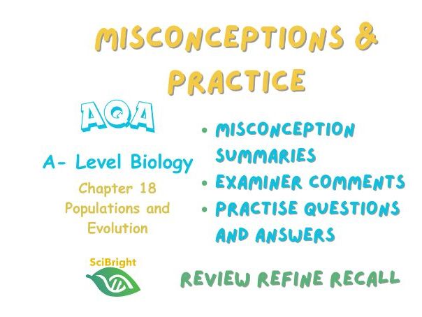 AQA A Level Biology Revision 2026 Misconceptions & Practice Populations and Evolution Chapter 18