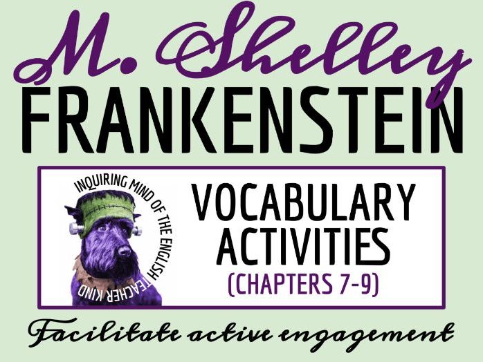 Frankenstein Chapters 7, 8, and 9 Vocabulary Activities | Crossword Puzzle | Word Search