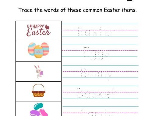 FREE Easter Activity Pack – Bunny Maze & Tracing Words (Ages 3–7)
