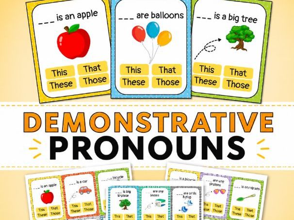 Demonstrative Pronouns Task Cards. This/That/These/Those Demonstrative Pronouns