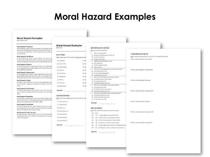 Moral Hazard Examples Teaching Resources