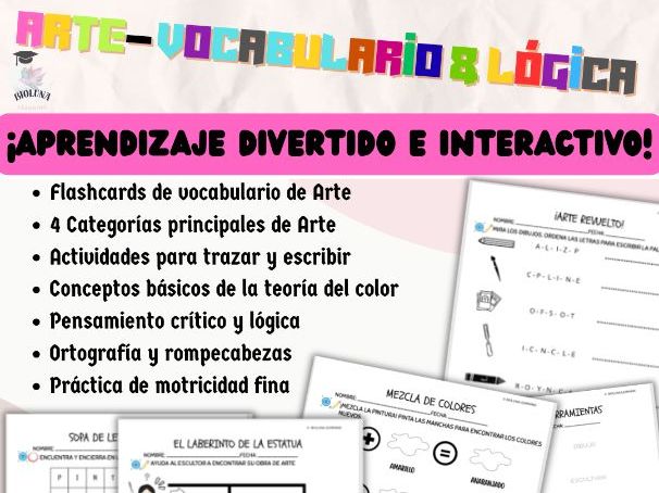 Primary Spanish: Art Vocabulary & Activities Pack | KS1 & Lower KS2