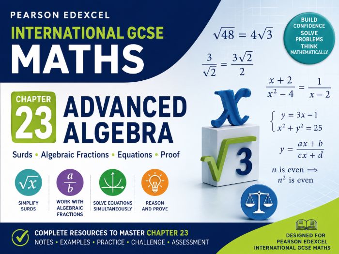 23 - Advanced Algebra Teacher Pack - Pearson Edexcel iGCSE Maths