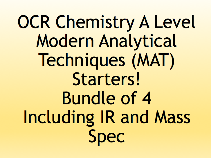 OCR Chemistry AS Level MAT Starter Bundle Teaching Resources