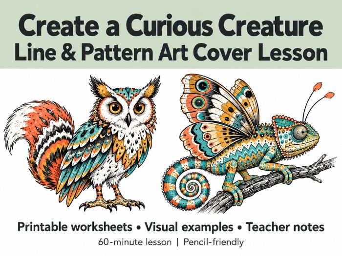 KS3 Art Cover Lesson: Line & Pattern – Create a Curious Creature
