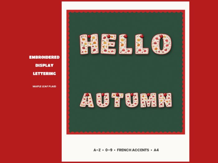 Autumn Maple Leaf Display Lettering A-Z