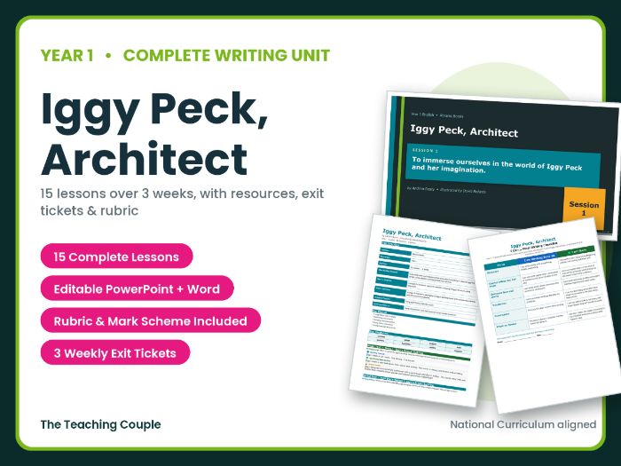 Iggy Peck, Architect | Year 1 English Unit | 15 Complete Lessons + Resources + Mark Scheme