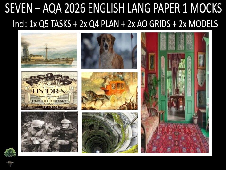 SEVEN - AQA PAPER 1 | 2026 FULL MOCKS | Q5 TASKS | Q4 PLAN | AO GRIDS | MODELS