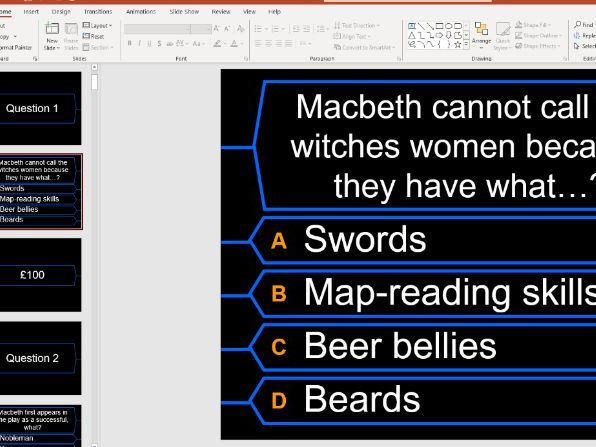 Macbeth Macbeth Who wants to be a Millionaire