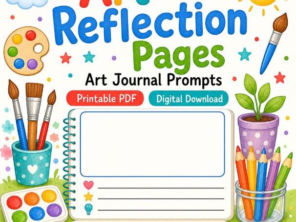 Art Reflection Pages | Art Journal Prompts | Printable PDF | Digital Download