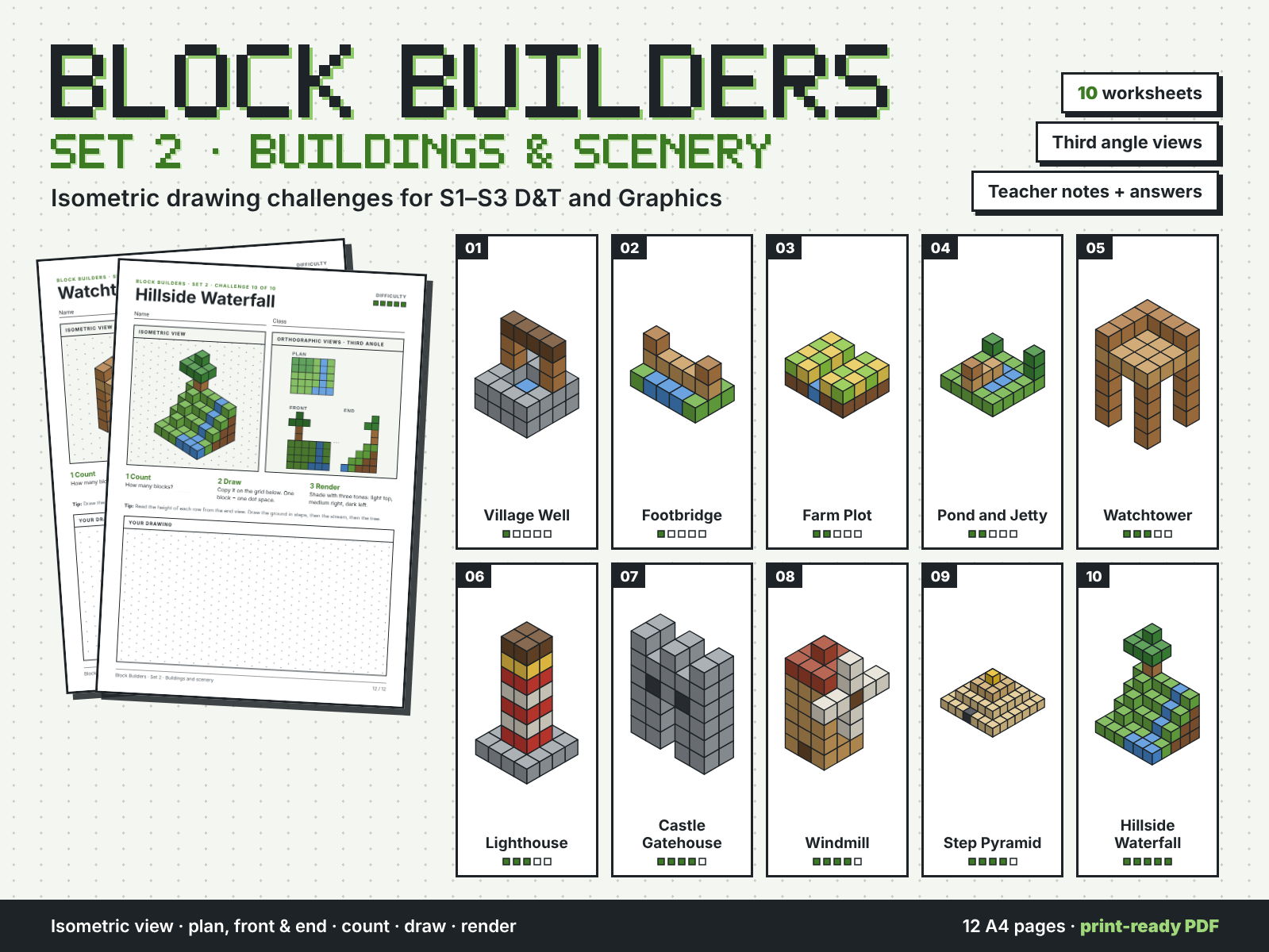 MINECRAFT isometric drawing pack