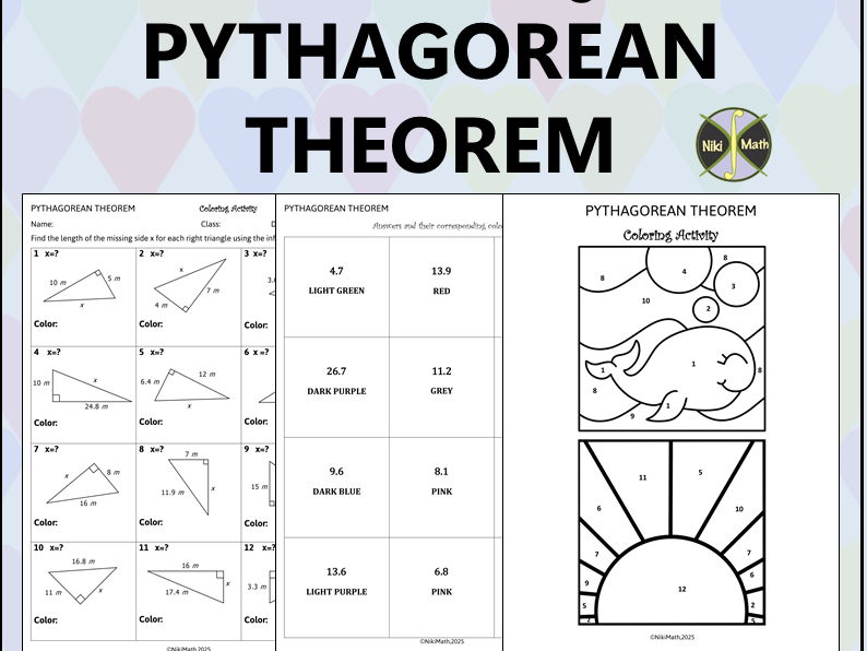 Pythagorean Theorem - Coloring Activity