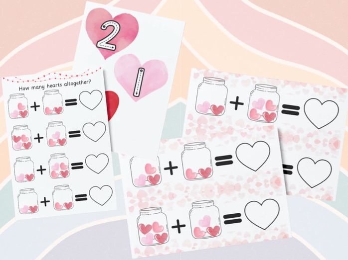 Valentines - Addition Heart Jars