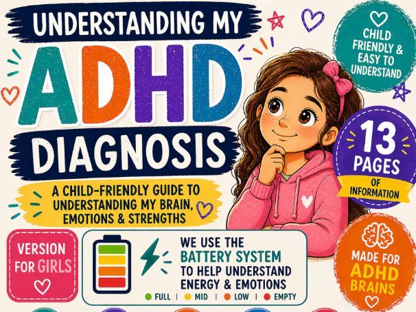 Understanding ADHD Diagnosis for Children (Girl Version) | Child-Friendly Printable | SEN / SEMH