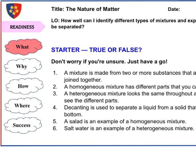 The Nature of Matter - Lesson 1 of 3