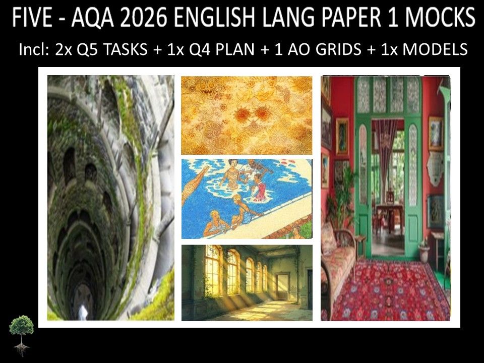 FIVE - AQA PAPER 1 | 2026 FULL MOCKS | Q5 TASKS | Q4 PLAN |AO GRIDS | MODELS