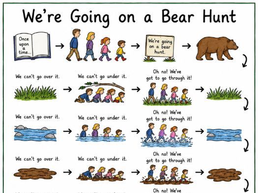 We're going on a bear hunt and Elmer story map