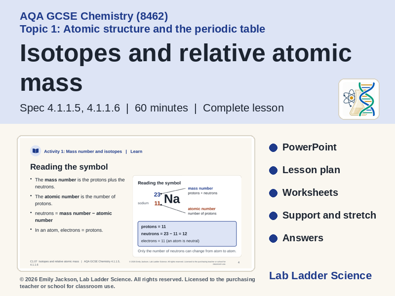 C1-07 Isotopes & Relative Atomic Mass: AQA GCSE Chemistry