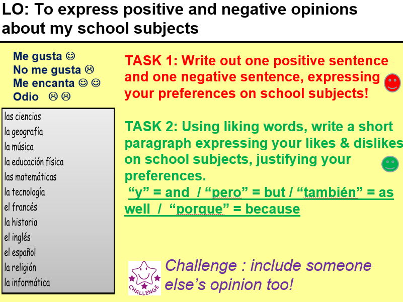 Asignatura y colegio - School Subjects Spanish KS2/3 Bundle of 3 Lessons on school & opinions