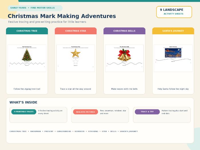 Christmas Mark Making Activities | EYFS Fine Motor and Pre-Writing Practice