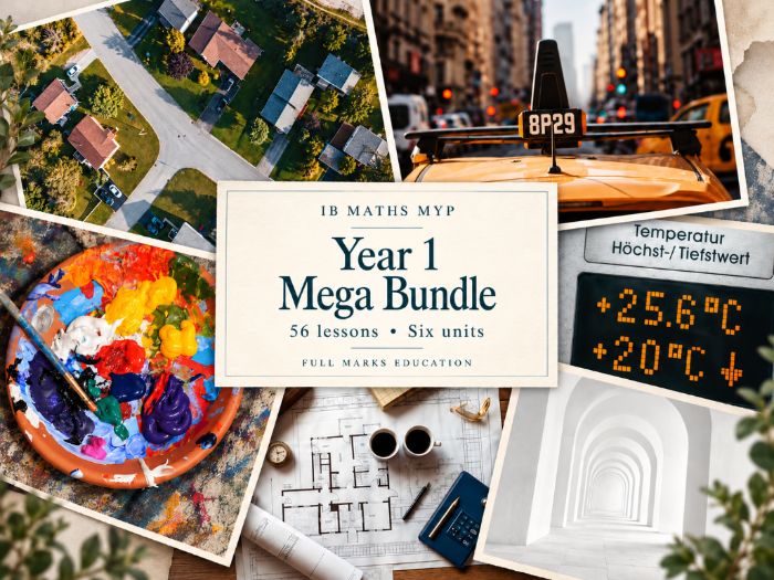 IB Maths MYP Year 1 Complete Course Mega Bundle - All 56 Lessons