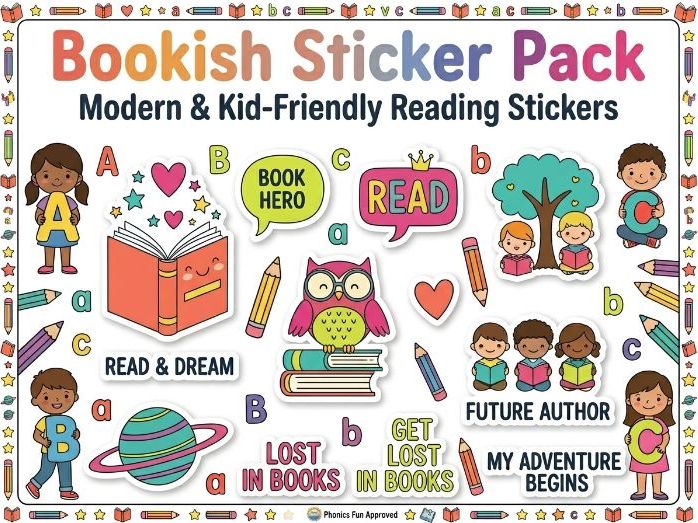 Bookish Sticker Pack | Modern & Kid-Friendly Reading Stickers