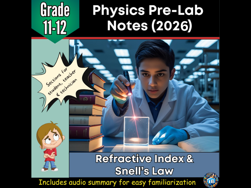 IB DP Physics Determining Refractive Index  Pre-Lab Notes 2026